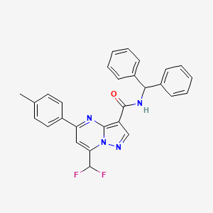 molecular formula C28H22F2N4O B6073803 N-benzhydryl-7-(difluoromethyl)-5-(4-methylphenyl)pyrazolo[1,5-a]pyrimidine-3-carboxamide 