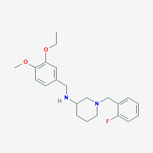 molecular formula C22H29FN2O2 B6073855 N-(3-ethoxy-4-methoxybenzyl)-1-(2-fluorobenzyl)-3-piperidinamine 