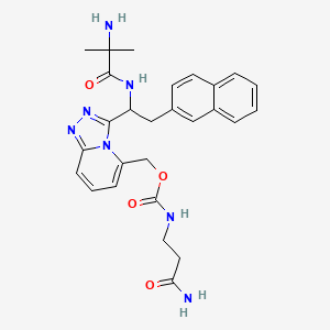 [3-[1-[(2-amino-2-methylpropanoyl)amino]-2-naphthalen-2-ylethyl]-[1,2,4]triazolo[4,3-a]pyridin-5-yl]methyl N-(3-amino-3-oxopropyl)carbamate