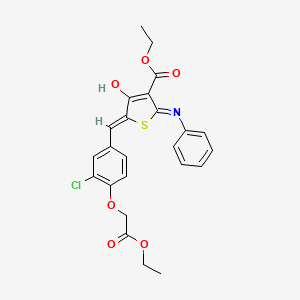 molecular formula C24H22ClNO6S B6073975 ETHYL (5Z)-5-{[3-CHLORO-4-(2-ETHOXY-2-OXOETHOXY)PHENYL]METHYLIDENE}-4-OXO-2-(PHENYLAMINO)-4,5-DIHYDROTHIOPHENE-3-CARBOXYLATE 