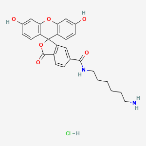 molecular formula C27H27ClN2O6 B607412 N-(6-Aminohexyl)-3',6'-dihydroxy-3-oxo-3H-spiro[isobenzofuran-1,9'-xanthene]-6-carboxamide hydrochloride CAS No. 2183440-42-6