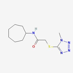 molecular formula C11H19N5OS B6074209 N-cycloheptyl-2-[(1-methyl-1H-tetrazol-5-yl)sulfanyl]acetamide 