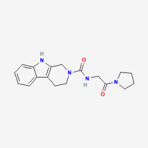 molecular formula C18H22N4O2 B6074219 N-[2-oxo-2-(pyrrolidin-1-yl)ethyl]-1,3,4,9-tetrahydro-2H-beta-carboline-2-carboxamide 