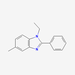 molecular formula C16H16N2 B607422 1-Ethyl-2-phenyl-5-methyl-1H-benzoimidazole CAS No. 960119-75-9
