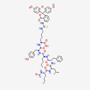 molecular formula C64H76N8O14S B607424 F-Chemotactic peptide-fluorescein CAS No. 117576-09-7