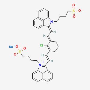 molecular formula C40H38ClN2NaO6S2 B607425 sodium;4-[(2E)-2-[(2E)-2-[2-chloro-3-[(E)-2-[1-(4-sulfonatobutyl)benzo[cd]indol-1-ium-2-yl]ethenyl]cyclohex-2-en-1-ylidene]ethylidene]benzo[cd]indol-1-yl]butane-1-sulfonate CAS No. 1151666-58-8