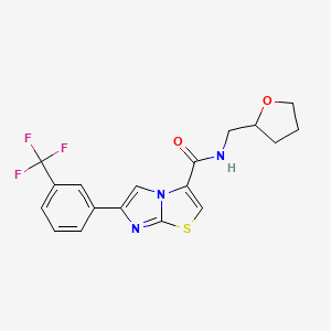 molecular formula C18H16F3N3O2S B6074255 N-(oxolan-2-ylmethyl)-6-[3-(trifluoromethyl)phenyl]imidazo[2,1-b][1,3]thiazole-3-carboxamide 