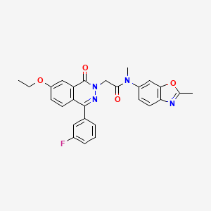 molecular formula C27H23FN4O4 B607426 2-(7-ethoxy-4-(3-fluorophenyl)-1-oxophthalazin-2(1H)-yl)-N-methyl-N-(2-methylbenzo[d]oxazol-6-yl)acetamide CAS No. 1628416-28-3