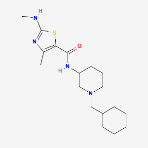 molecular formula C18H30N4OS B6074274 N-[1-(cyclohexylmethyl)piperidin-3-yl]-4-methyl-2-(methylamino)-1,3-thiazole-5-carboxamide 