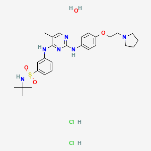 molecular formula C27H40Cl2N6O4S B607429 Fedratinib dihydrochloride monohydrate CAS No. 1374744-69-0