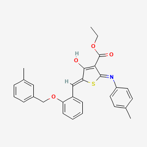 molecular formula C29H27NO4S B6074324 ethyl 5-{2-[(3-methylbenzyl)oxy]benzylidene}-4-oxo-2-(4-toluidino)-4,5-dihydro-3-thiophenecarboxylate 