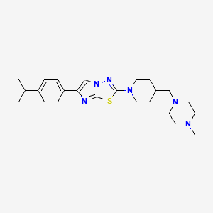 molecular formula C24H34N6S B607438 6-(4-Isopropylphenyl)-2-(4-((4-methylpiperazin-1-yl)methyl)piperidin-1-yl)imidazo[2,1-b][1,3,4]thiadiazole CAS No. 1241537-79-0