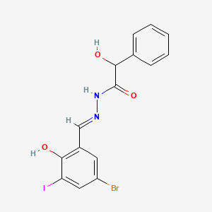 molecular formula C15H12BrIN2O3 B6074470 N'-[(E)-(5-bromo-2-hydroxy-3-iodophenyl)methylidene]-2-hydroxy-2-phenylacetohydrazide 