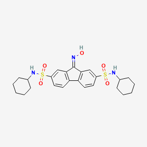 molecular formula C25H31N3O5S2 B607455 N2,N7-dicyclohexyl-9-(hydroxyimino)-9H-fluorene-2,7-disulfonamide CAS No. 1083162-61-1