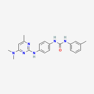 molecular formula C21H24N6O B6074571 1-(4-{[4-(DIMETHYLAMINO)-6-METHYLPYRIMIDIN-2-YL]AMINO}PHENYL)-3-(3-METHYLPHENYL)UREA 