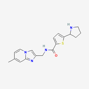 molecular formula C18H20N4OS B6074632 N-[(7-methylimidazo[1,2-a]pyridin-2-yl)methyl]-5-pyrrolidin-2-ylthiophene-2-carboxamide 