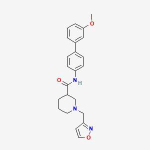molecular formula C23H25N3O3 B6074683 N-[4-(3-methoxyphenyl)phenyl]-1-(1,2-oxazol-3-ylmethyl)piperidine-3-carboxamide 