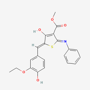 molecular formula C21H19NO5S B6074728 Methyl (5Z)-5-[(3-ethoxy-4-hydroxyphenyl)methylidene]-4-oxo-2-(phenylamino)-4,5-dihydrothiophene-3-carboxylate 