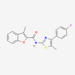 molecular formula C20H15FN2O2S B6074871 N-[4-(4-FLUOROPHENYL)-5-METHYL-13-THIAZOL-2-YL]-3-METHYL-1-BENZOFURAN-2-CARBOXAMIDE 