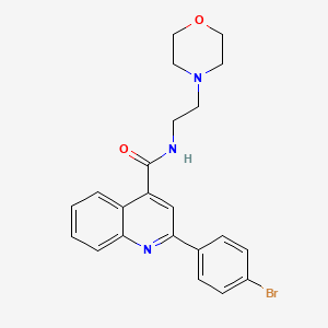 molecular formula C22H22BrN3O2 B6074877 2-(4-bromophenyl)-N-[2-(morpholin-4-yl)ethyl]quinoline-4-carboxamide 