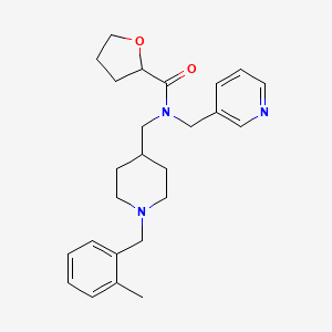 molecular formula C25H33N3O2 B6074903 N-[[1-[(2-methylphenyl)methyl]piperidin-4-yl]methyl]-N-(pyridin-3-ylmethyl)oxolane-2-carboxamide 