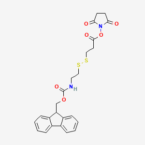 molecular formula C24H24N2O6S2 B607498 Fmoc-NH-ethyl-SS-propionic NHS ester 