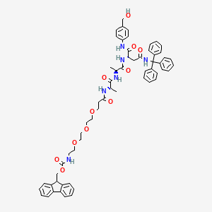 molecular formula C60H66N6O11 B607510 Fmoc-PEG3-Ala-Ala-Asn(Trt)-PAB 