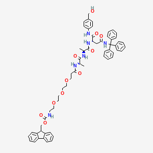molecular formula C60H66N6O11 B607510 Fmoc-PEG3-Ala-Ala-Asn(Trt)-PAB CAS No. 2055042-69-6