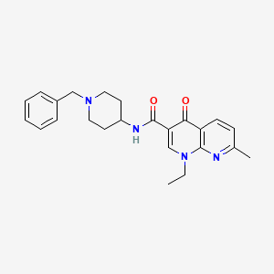 molecular formula C24H28N4O2 B6075117 N-(1-benzylpiperidin-4-yl)-1-ethyl-7-methyl-4-oxo-1,4-dihydro-1,8-naphthyridine-3-carboxamide 