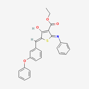 molecular formula C26H21NO4S B6075370 ethyl (5Z)-4-oxo-5-(3-phenoxybenzylidene)-2-(phenylamino)-4,5-dihydrothiophene-3-carboxylate 