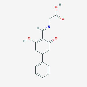 molecular formula C15H15NO4 B6075507 N-[(2,6-dioxo-4-phenylcyclohexylidene)methyl]glycine 