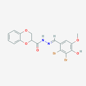 molecular formula C17H14Br2N2O5 B6075552 N'-[(E)-(2,3-dibromo-4-hydroxy-5-methoxyphenyl)methylidene]-2,3-dihydro-1,4-benzodioxine-2-carbohydrazide 