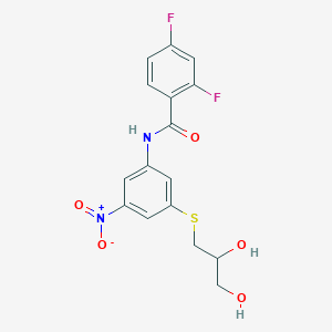 molecular formula C16H14F2N2O5S B6075587 N-{3-[(2,3-dihydroxypropyl)sulfanyl]-5-nitrophenyl}-2,4-difluorobenzamide 