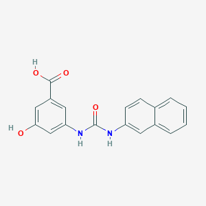 molecular formula C18H14N2O4 B607577 3-Hydroxy-5-(naphthalen-2-ylcarbamoylamino)benzoic acid CAS No. 2204290-85-5