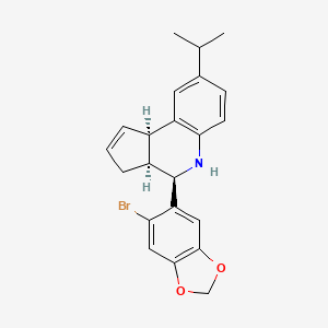 molecular formula C22H22BrNO2 B607582 (3aS,4R,9bR)-4-(6-bromo-1,3-benzodioxol-5-yl)-8-propan-2-yl-3a,4,5,9b-tetrahydro-3H-cyclopenta[c]quinoline CAS No. 1392487-51-2