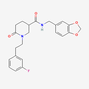 molecular formula C22H23FN2O4 B6075883 N-(1,3-benzodioxol-5-ylmethyl)-1-[2-(3-fluorophenyl)ethyl]-6-oxopiperidine-3-carboxamide 