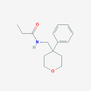molecular formula C15H21NO2 B6076017 N-[(4-phenyloxan-4-yl)methyl]propanamide 