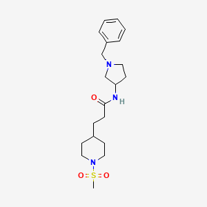 molecular formula C20H31N3O3S B6076103 N-(1-benzylpyrrolidin-3-yl)-3-(1-methylsulfonylpiperidin-4-yl)propanamide 