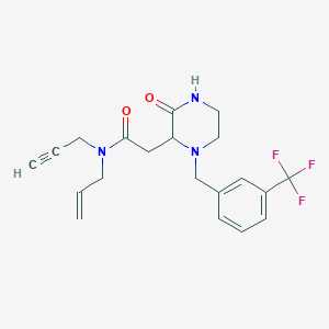 molecular formula C20H22F3N3O2 B6076137 N-allyl-2-{3-oxo-1-[3-(trifluoromethyl)benzyl]-2-piperazinyl}-N-2-propyn-1-ylacetamide 