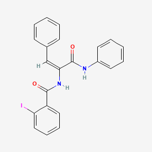 molecular formula C22H17IN2O2 B6076143 N-[(E)-3-anilino-3-oxo-1-phenylprop-1-en-2-yl]-2-iodobenzamide 