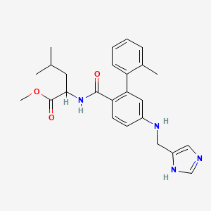 molecular formula C25H30N4O3 B607631 methyl 2-[[4-(1H-imidazol-5-ylmethylamino)-2-(2-methylphenyl)benzoyl]amino]-4-methylpentanoate CAS No. 478908-51-9