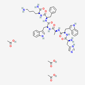 molecular formula C52H68N12O12 B607633 Growth hormone releasing hexapeptide acetate CAS No. 145177-42-0