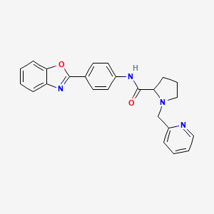 molecular formula C24H22N4O2 B6076401 N-[4-(1,3-benzoxazol-2-yl)phenyl]-1-(pyridin-2-ylmethyl)pyrrolidine-2-carboxamide 