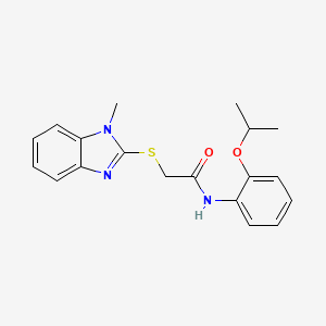molecular formula C19H21N3O2S B6076417 2-[(1-METHYL-1H-1,3-BENZODIAZOL-2-YL)SULFANYL]-N-[2-(PROPAN-2-YLOXY)PHENYL]ACETAMIDE 