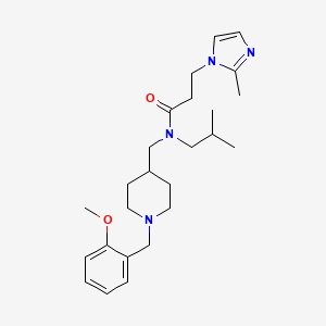 molecular formula C25H38N4O2 B6076454 N-[[1-[(2-methoxyphenyl)methyl]piperidin-4-yl]methyl]-3-(2-methylimidazol-1-yl)-N-(2-methylpropyl)propanamide 