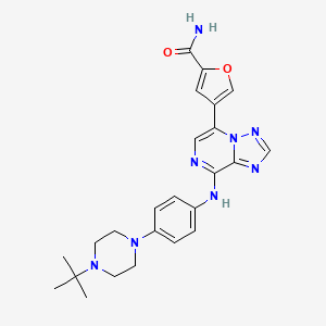 4-(8-((4-(4-(tert-Butyl)piperazin-1-yl)phenyl)amino)-[1,2,4]triazolo[1,5-a]pyrazin-5-yl)furan-2-carboxamide