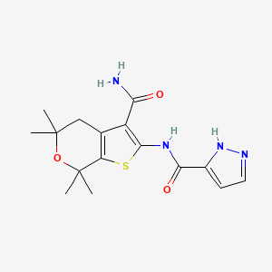 N-(3-carbamoyl-5,5,7,7-tetramethyl-4,7-dihydro-5H-thieno[2,3-c]pyran-2-yl)-1H-pyrazole-3-carboxamide