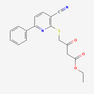 molecular formula C18H16N2O3S B6076834 Ethyl 4-[(3-cyano-6-phenylpyridin-2-yl)sulfanyl]-3-oxobutanoate 