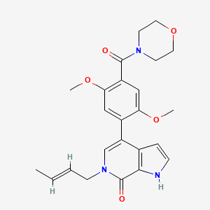 molecular formula C24H27N3O5 B607685 Carbonyl)-phenyl]-1,6-dihydro-pyrrolo[2,3-c]pyridin-7- CAS No. 1926989-06-1
