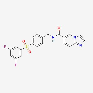 molecular formula C21H15F2N3O3S B607690 N-{4-[(3,5-Difluorophenyl)sulfonyl]benzyl}imidazo[1,2-A]pyridine-6-Carboxamide CAS No. 1362154-70-8